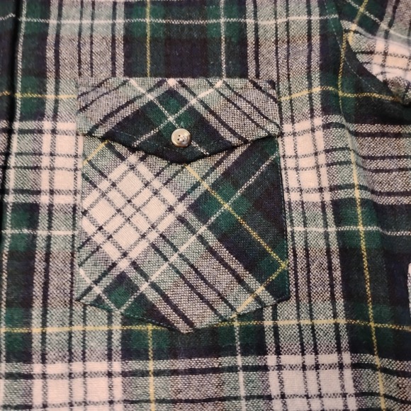 Vintage Lucien Piccard Men's Size M Wool Plaid Button Front Shirt - Picture 5 of 12